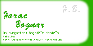 horac bognar business card